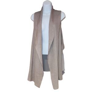Nwt Terra SJ Apparel Open Front Mocha Sweater Vest Sz Med